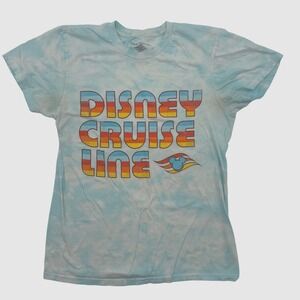 Disney Cruise Line T-Shirt Small Blue Tie Dye Retro Graphic